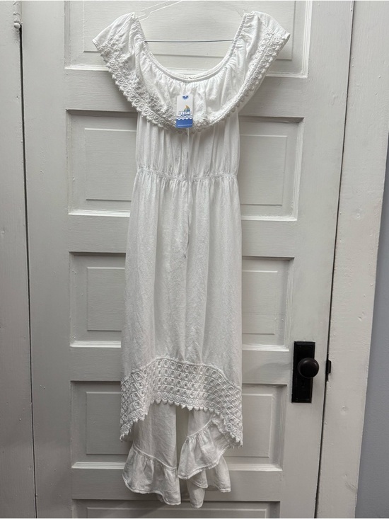 Dresses & Skirts - Seaspice White Cotton Off Shoulder Maxi Dress XL Boho Resort Lace NWT